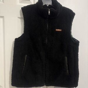Cozy Black Fleece Vest by Sage Collective size L